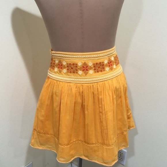 Sunday Best Skirt Size 4 Orange Embroidered Mini - Picture 5 of 9